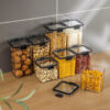 4pcs Clear Food Storage Box Container With Lid