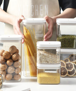 Alternative view of 4 Pcs/Set Kitchen Storage Boxes Transparent Glass Sealed