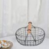 2PCS Wooden Handle Metal Retro Vegetable Fruit Basket