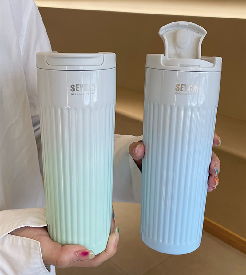 500ml Portable Fashion Gradient Color Stainless steel Thermos Tumbler - Image 6