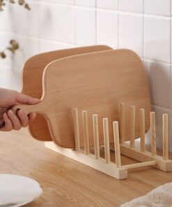 Alternative view of 5 Grids Bamboo Dish Drying Rack Drainer Storage Racks