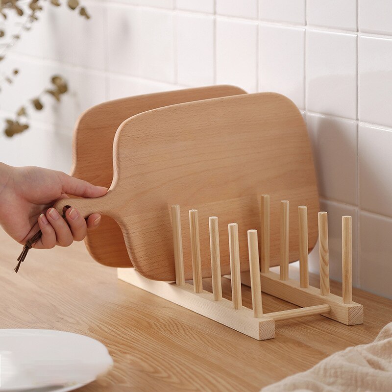 5 Grids Bamboo Dish Drying Rack Drainer Storage Racks - Image 2