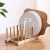 5 Grids Bamboo Dish Drying Rack Drainer Storage Racks