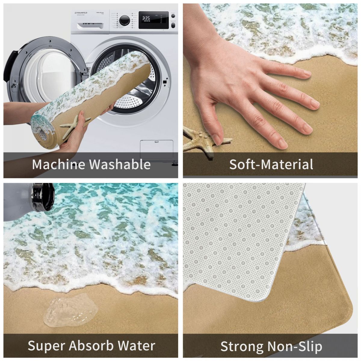 Beautiful Scenery Sea Stars Doormat Rectangle Bathroom - Image 5