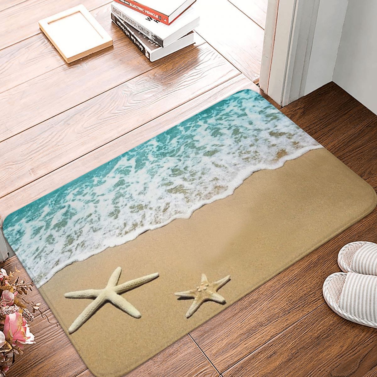 Beautiful Scenery Sea Stars Doormat Rectangle Bathroom