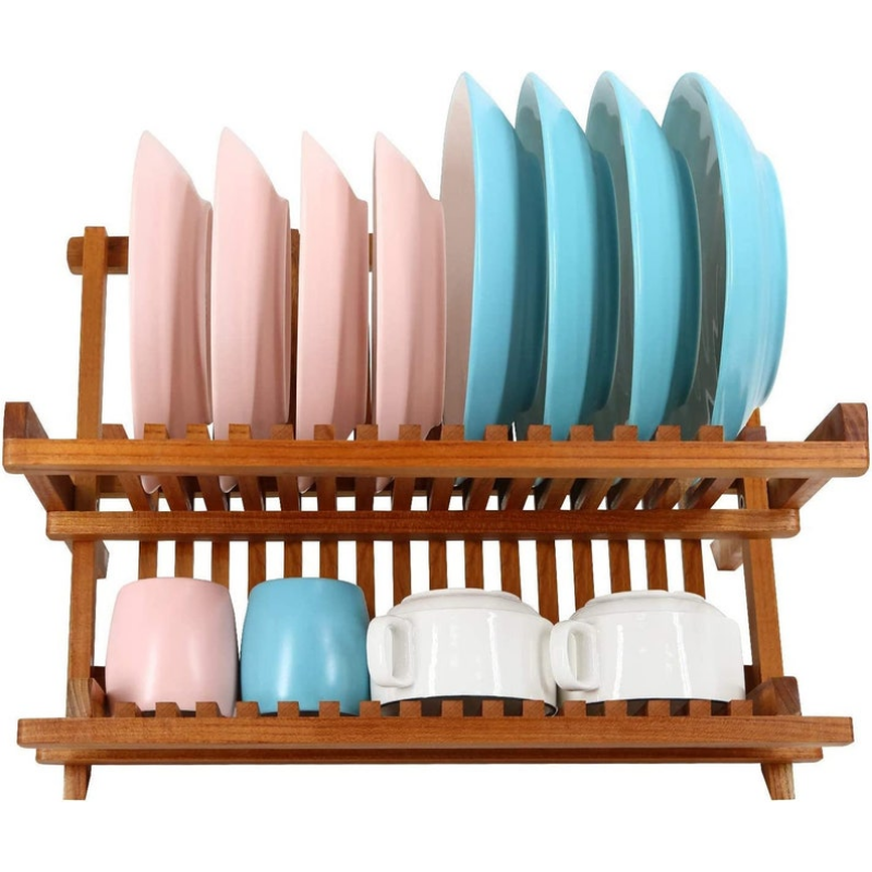 Dish Drainer Rack Collapsible 2 Tier Dish Rack - Image 4