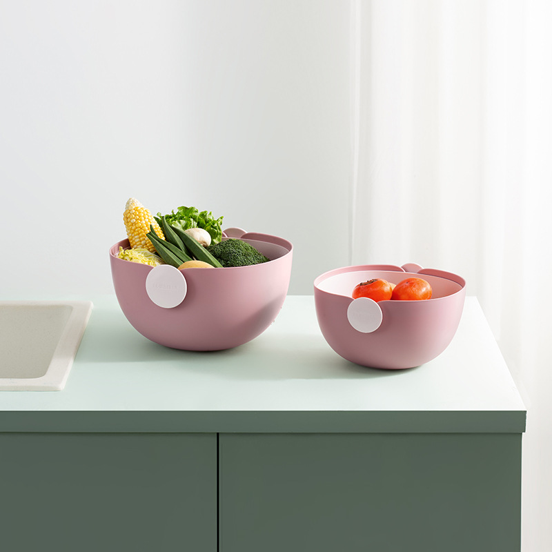 Double-layer Vegetable Fruit Washing Basket Kitchen Accessories