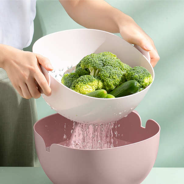 Double-layer Vegetable Fruit Washing Basket Kitchen Accessories - Image 3