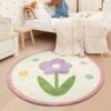 Floral Furry Carpet For Living Room