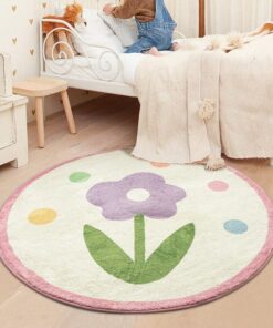 Floral Furry Carpet For Living Room