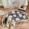 Flower Semicircle Simple Style Non-slip Modern Bathroom Door Mat
