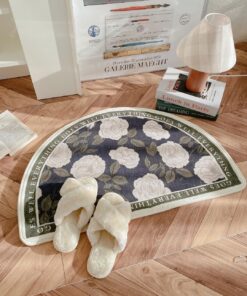 Flower Semicircle Simple Style Non-slip Modern Bathroom Door Mat