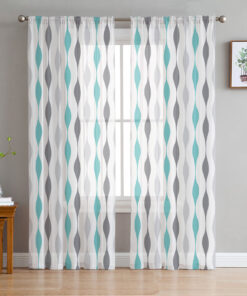 Geometric Stripes Tulle Chiffon Curtains
