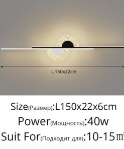 Alternative view of Interior Led Wall Light Nordic Acrylic Long Line Led