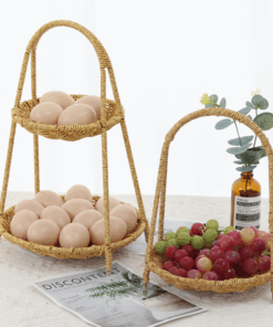 Alternative view of 2-Tier Handmade Rattan Wicker Countertop Fruit Baskets