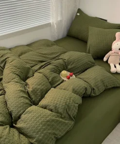 Alternative view of Korean Fashion Checker Four Piece Set Queen Bedding Set