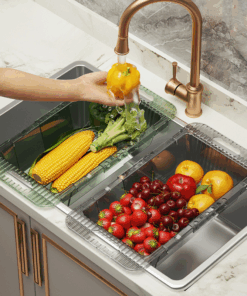 2PCS/Set Light and Luxurious Retractable Vegetable Wash and Drain Basket