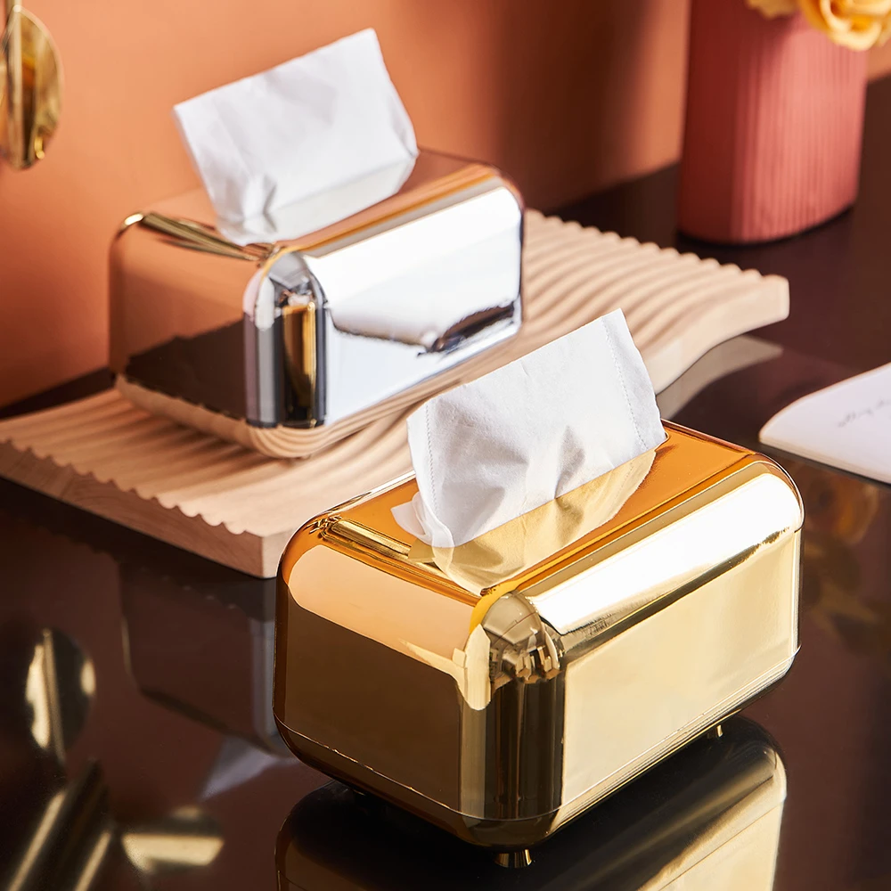 Luxury Golden Tissue Holder Kitchen Tissue Box - Image 3