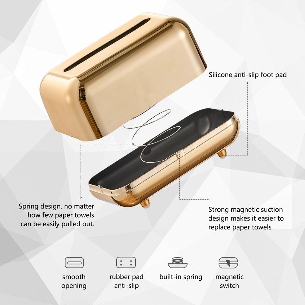 Luxury Golden Tissue Holder Kitchen Tissue Box - Image 4