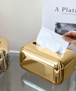 Luxury Golden Tissue Holder Kitchen Tissue Box