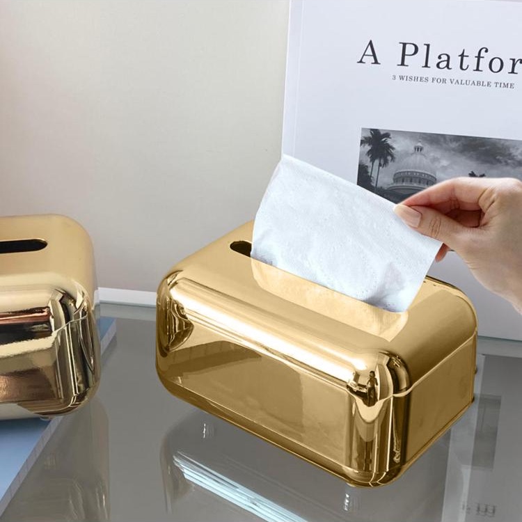 Luxury Golden Tissue Holder Kitchen Tissue Box