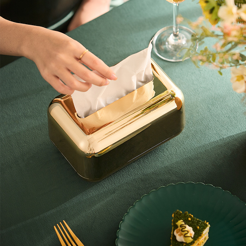 Luxury Golden Tissue Holder Kitchen Tissue Box - Image 2