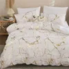 Marble Hot Stamping Double Duvet Cover Set 220x240 Luxury King Size Bedding Set