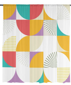Alternative view of Medieval Multicolored Geometry Sheer Curtains