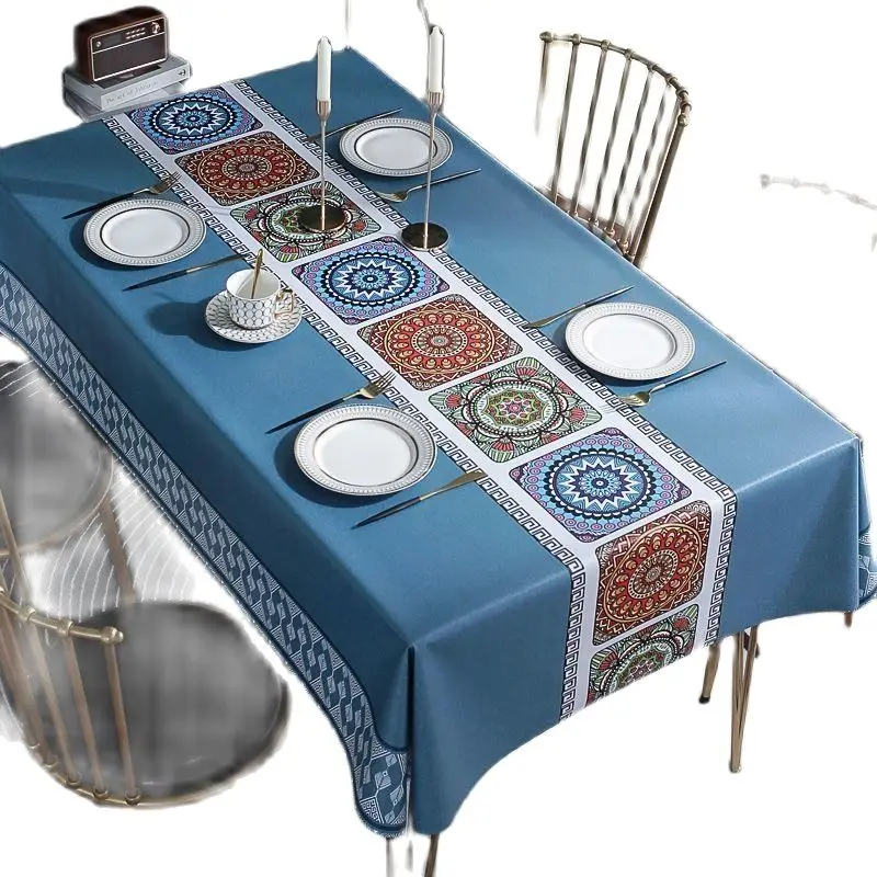 Modern Concise Style Pattern Waterproof Rectangular Polyester Tablecloth - Image 3