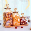 Modern Heart Glass Jar Candy Seal Bottle Amber Pickle Fruit Pot