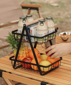 Alternative view of 2-Tier Metal Fruit Vegetables Portable Basket Kitchen Storage