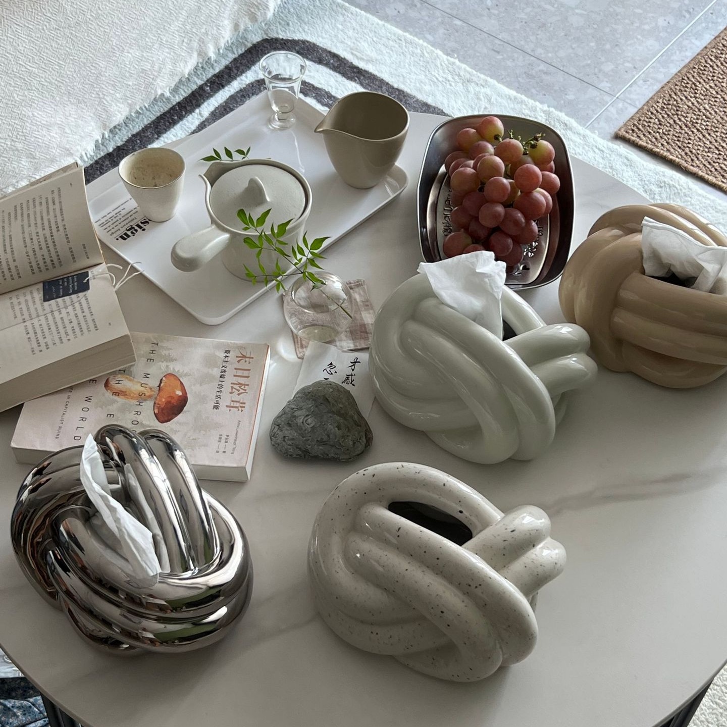 Nordic Ceramic Napkin Box Coffee Table Decorative - Image 5