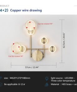 Alternative view of Nordic Copper Wall Lamps Hallway Interior, Style A