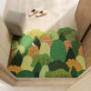 Nordic Green Trees Home Mats Decoration Living Room Doormat Carpet