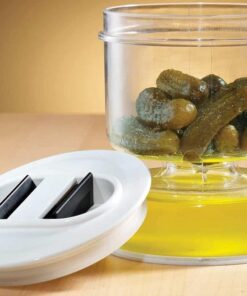 Alternative view of Pickle And Olive Jar Food Container With Strainer Dry And Wet Dispenser