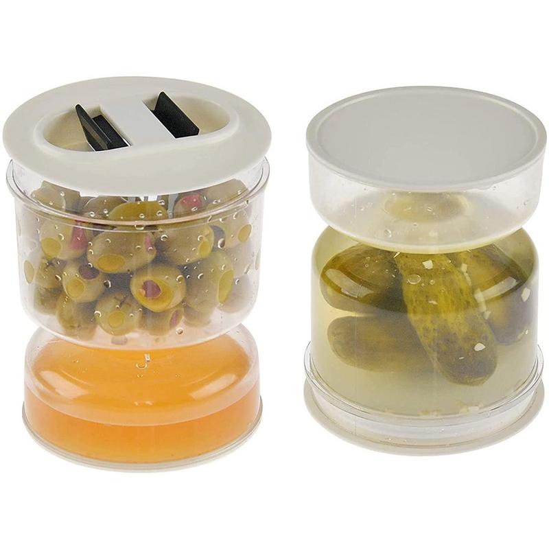 Pickle And Olive Jar Food Container With Strainer Dry And Wet Dispenser - Image 6