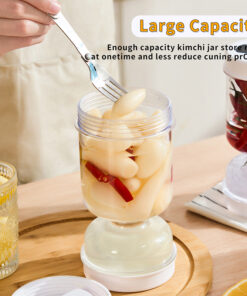 Pickles Garlic Jar Organizers with Fork Kimchi Storage