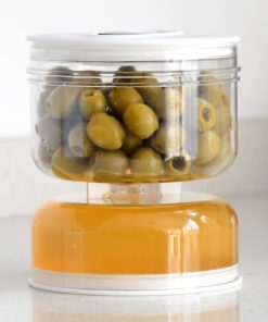 Pickles Jar Dry and Wet Dispenser Pickle and Olives Hourglass Jar