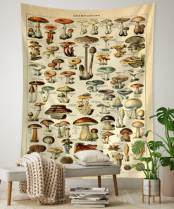 Plant Mushroom Fluorescent Tapestry Hippie Boho Style Home Decoration