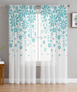 Plant Flower Summer Living Room Tulle Curtains
