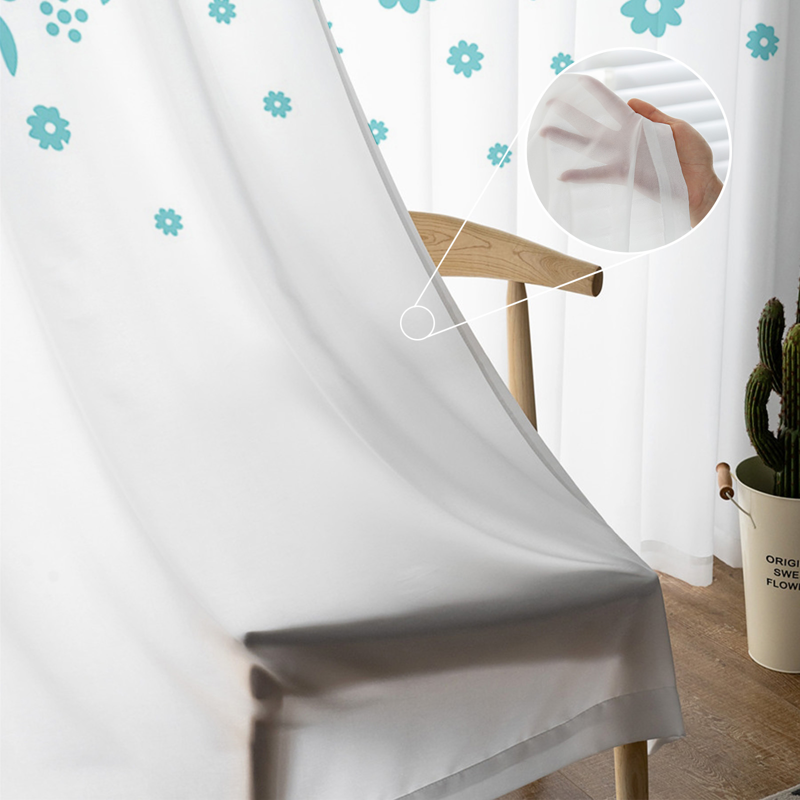 Plant Flower Summer Living Room Tulle Curtains - Image 5