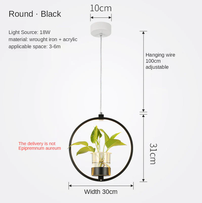 Hanging Ceiling Plant Pendant LED Light Pot for Decoration - Image 4