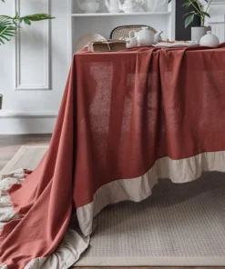 Alternative view of Rectangular Ruffles Cotton Tablecloths