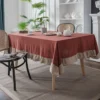 Rectangular Ruffles Cotton Tablecloths
