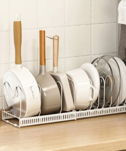 Alternative view of Retractable Pot Lid Rack Holder No Punching Detachable Dish Rack Pan Pot Cover