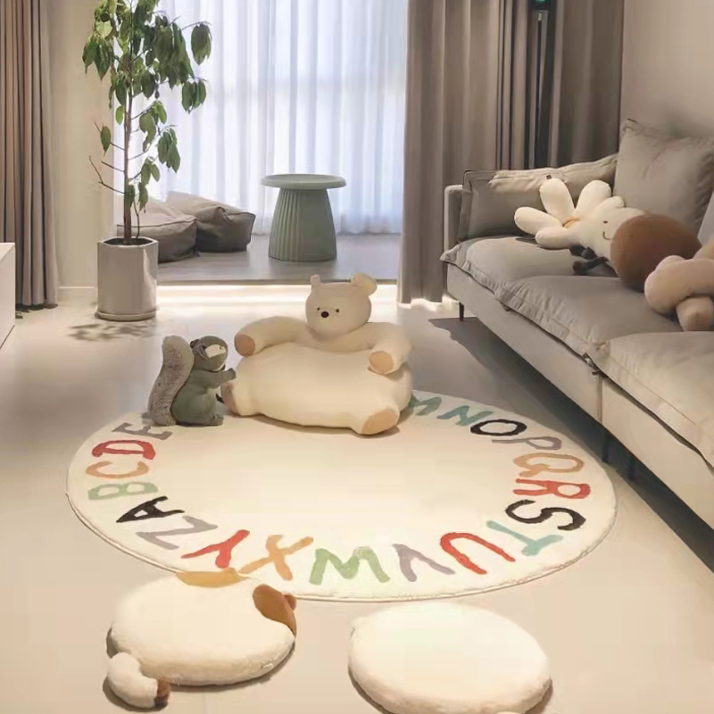 Round Soft Plush Carpets Decoration Rug