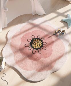 Alternative view of Flower Shape Rug Nordic Pink