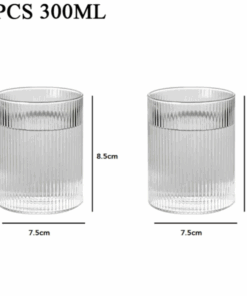 Alternative view of Japanese Striped Heat-Resistant Glass Transparent Water Cup