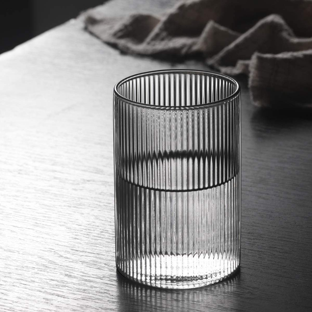 Japanese Striped Heat-Resistant Glass Transparent Water Cup - Image 4