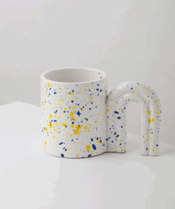 Creative Door Handle Design Handmade Big Ceramic Mugs, White